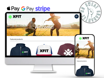 Preview of a branded online store built for a gym